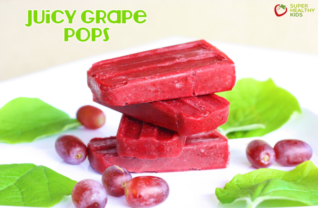 Juicy Grape Pops Recipe Juicy Grape Pops. Made with only grapes, these are refreshing, packed with vitamin C, and perfect for a thirst quenching treat.