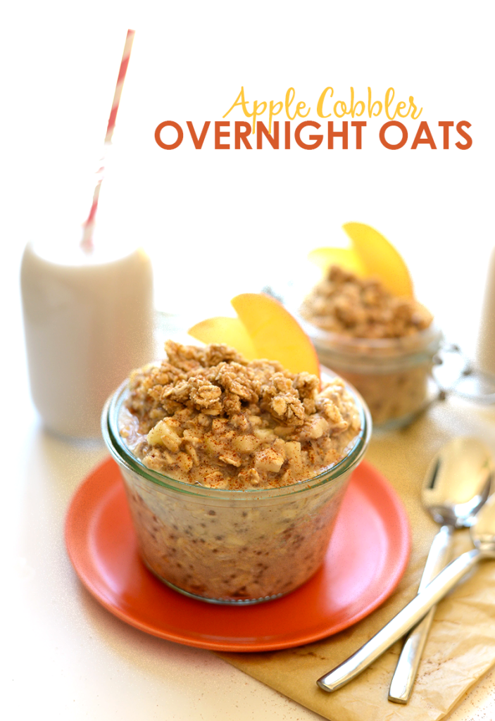 Apple Cobbler Overnight Oats Recipe Apple Cobbler Overnight Oats. Take 5 minutes to prep breakfast for the family before bed and have the most delicious, whole-grain breakfast that tastes exactly like Apple Cobbler! www.superhealthykids.com