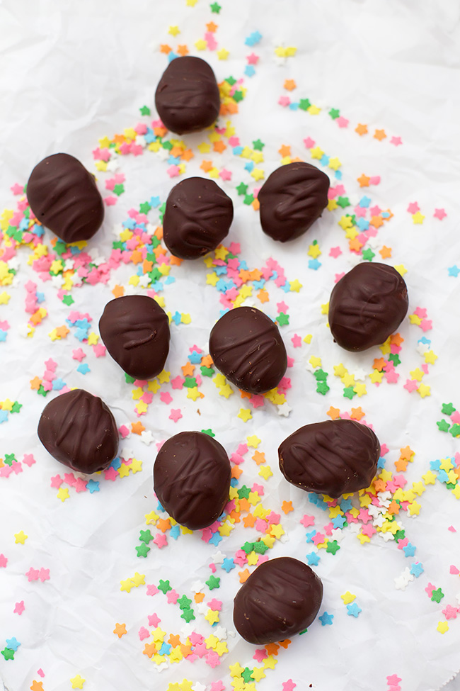 Healthier Reese's Eggs Why not make your own Easter treats this year! These allergy-friendly Reese's eggs are the perfect healthier treat!