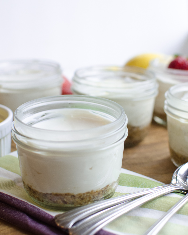 Easy Healthy No-Bake Mini Cheesecakes Easy Healthy No-Bake Mini Cheesecakes. Creamy and smooth made with whole food ingredients! Add fresh fruit to the top for an amazing treat! www.superhealthykids.com