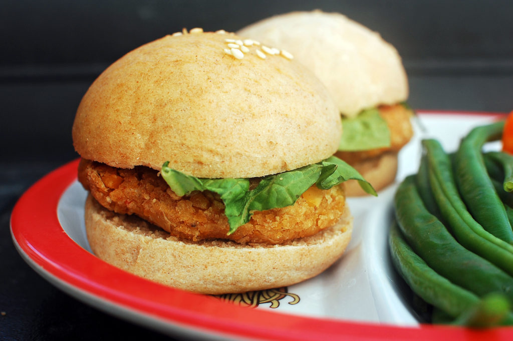 Vegetarian "Chicken" Sandwich Bites Super Healthy Kids