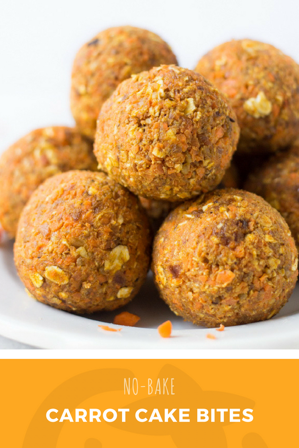These healthy carrot cake bites are the perfect snack for busy moms and picky kids. Easy to make, packed with nutrients, hidden veggies and taste like cake! No-Bake Carrot Cake Bites