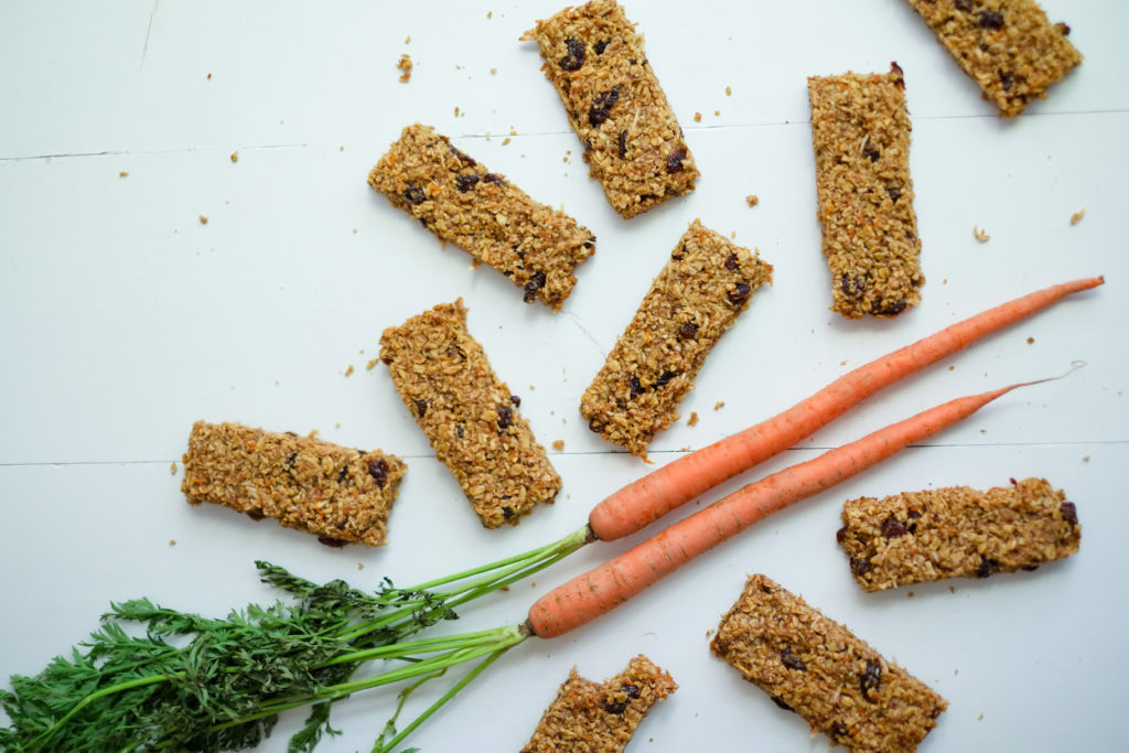 Healthy Carrot Cake Granola Bars Recipe Healthy Carrot Cake Granola Bars. We love these healthy, soft carrot cake granola bars - they're tasty and include a vegetable! High in protein and fiber, this snack will keep you full!