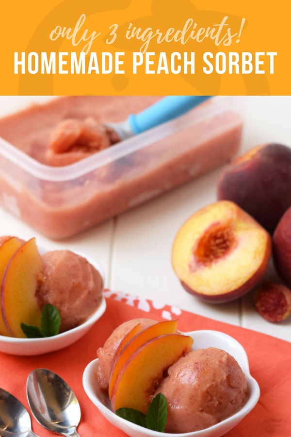 homemade peach sorbet