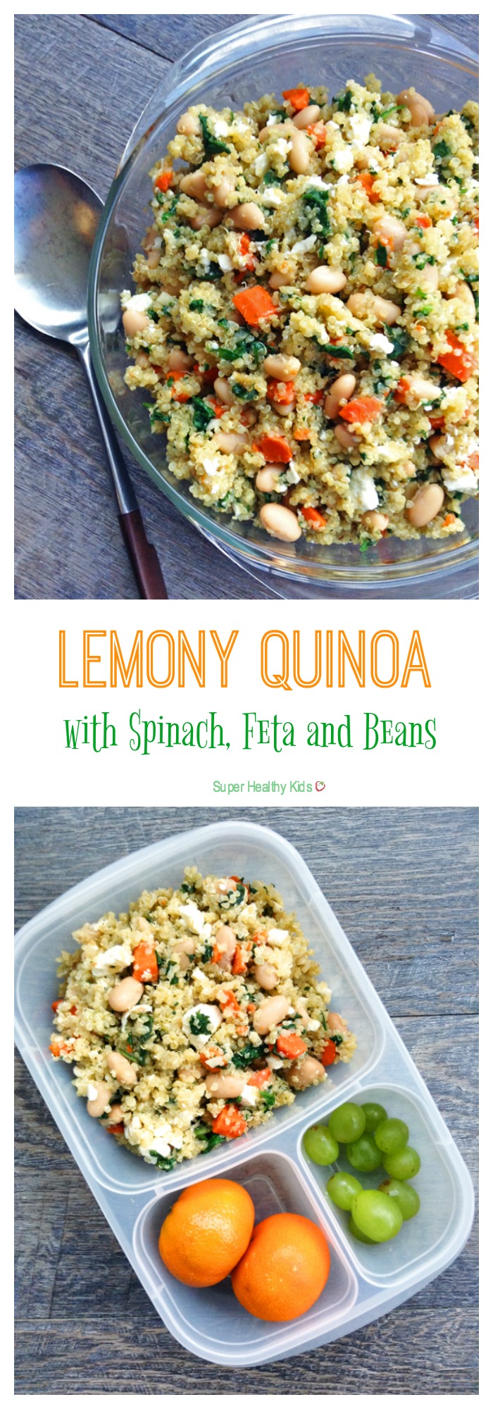Lemony Quinoa with Spinach, Feta and Beans. Mediterranean flavors inspire this hearty, one-pot Meatless Monday meal. Make this Lemony Quinoa with Spinach, Feta and Beans this week. https://www.superhealthykids.com/lemony-quinoa-spinach-feta-beans/ Lemony Quinoa with Spinach, Feta and Beans. Mediterranean flavors inspire this hearty, one-pot Meatless Monday meal. Make this Lemony Quinoa with Spinach, Feta and Beans this week. https://www.superhealthykids.com/lemony-quinoa-spinach-feta-beans/