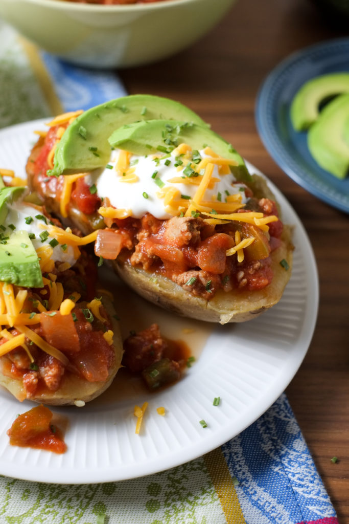 Turkey Chili Potatoes Recipe Turkey Chili Potatoes. A great recipe for a filling, healthy potato dinner.