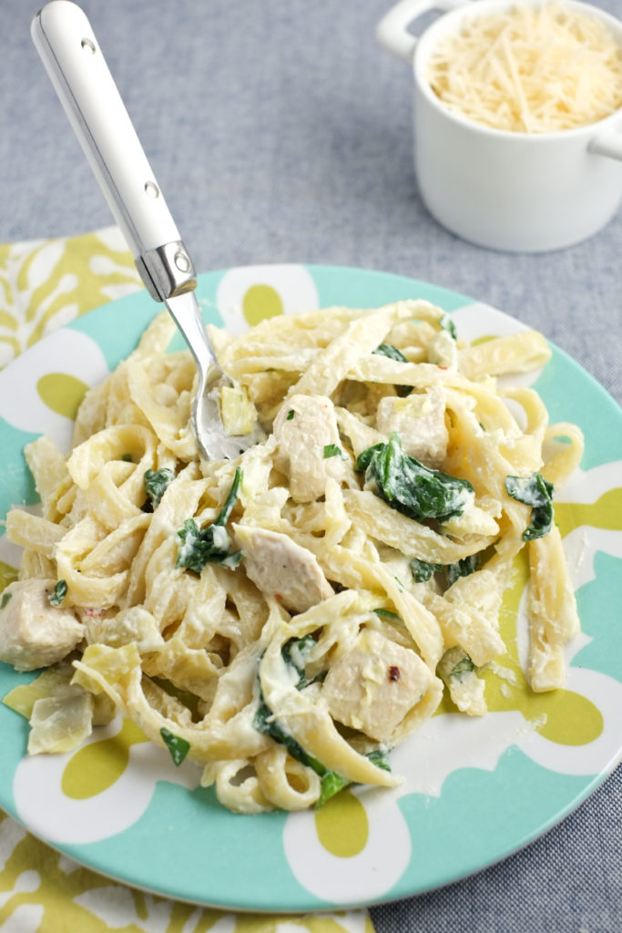 Lightened Spinach Artichoke Chicken Alfredo Recipe ...