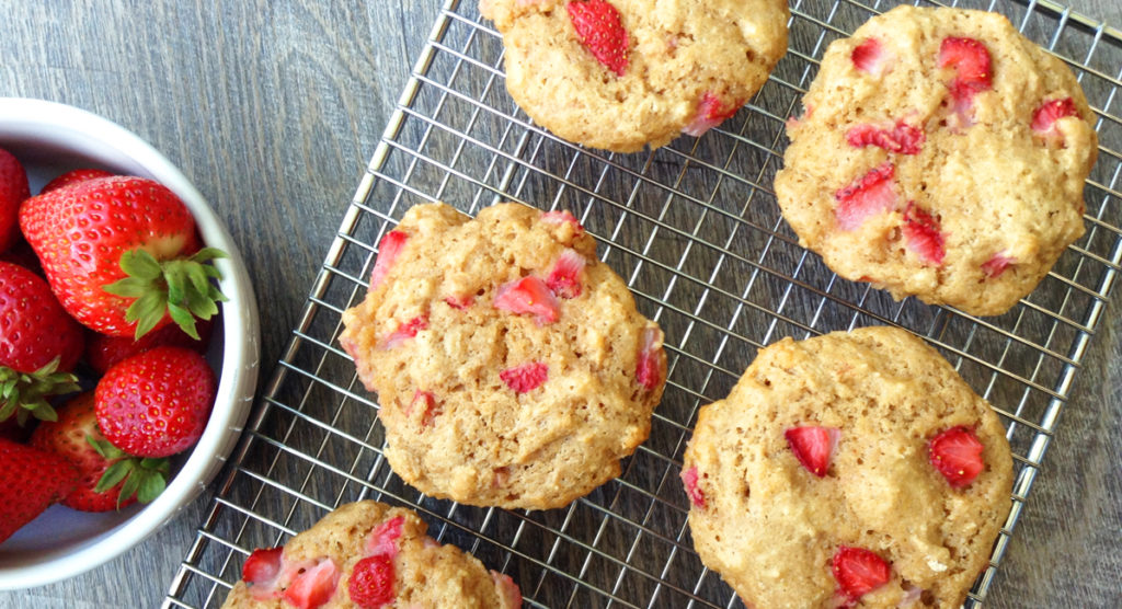 whole wheat strawberry muffins