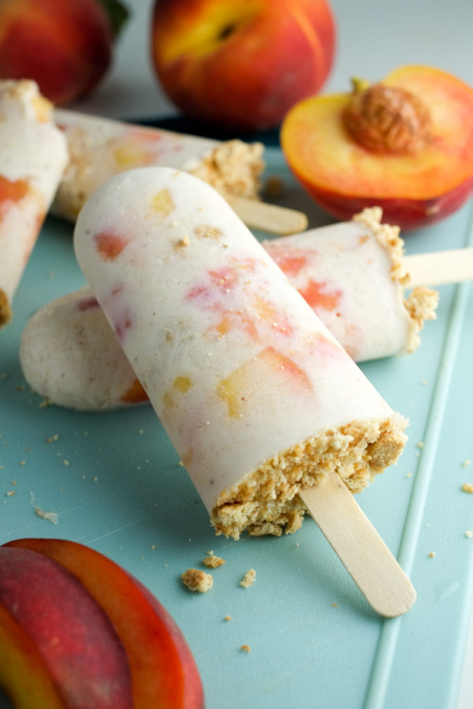 The graham cracker "crust" goes perfectly with the fresh peach pie yogurt!