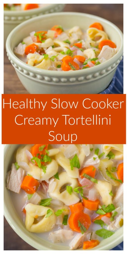 Healthy Slow Cooker Creamy Tortellini Soup