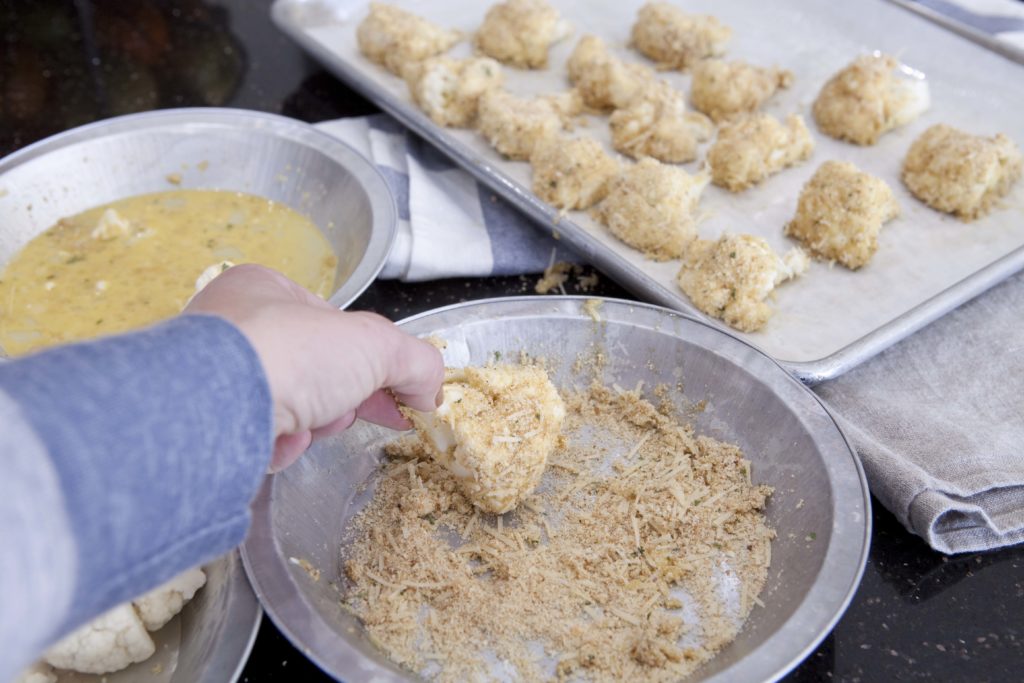 making breaded cauliflower