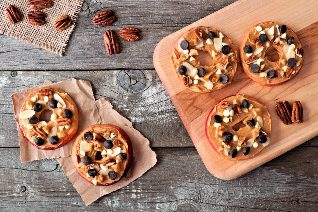 Healthy Snacking for Toddlers - High Protein Healthy Snack for Toddlers, apples with peanut butter and nuts