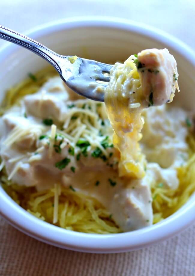 Instant Pot Chicken Alfredo Spaghetti Squash Healthy Dinner Ideas