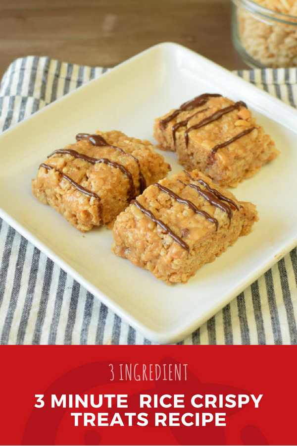 All you need is 3 minutes and 3 ingredients and this healthy rice crispy treats recipe is yours! 3 Minute (and 3 Ingredient) Rice Crispy Treats Recipe