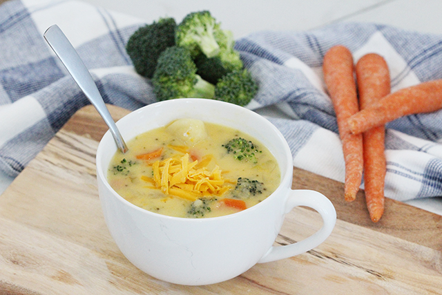 cheese on a slowcooker veggie soup