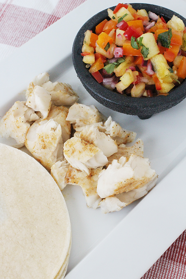 Fish Tacos that are loaded with fresh toppings and a deliciously mild fish for kids to enjoy!