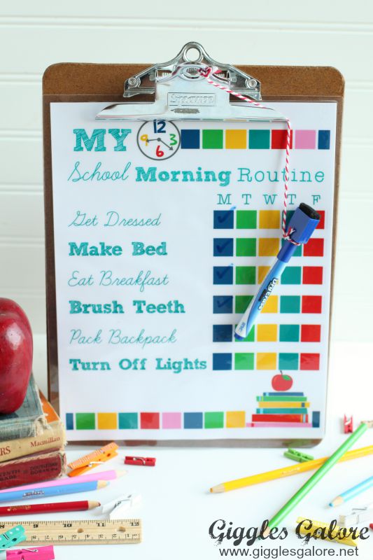 School Morning Routine Chart