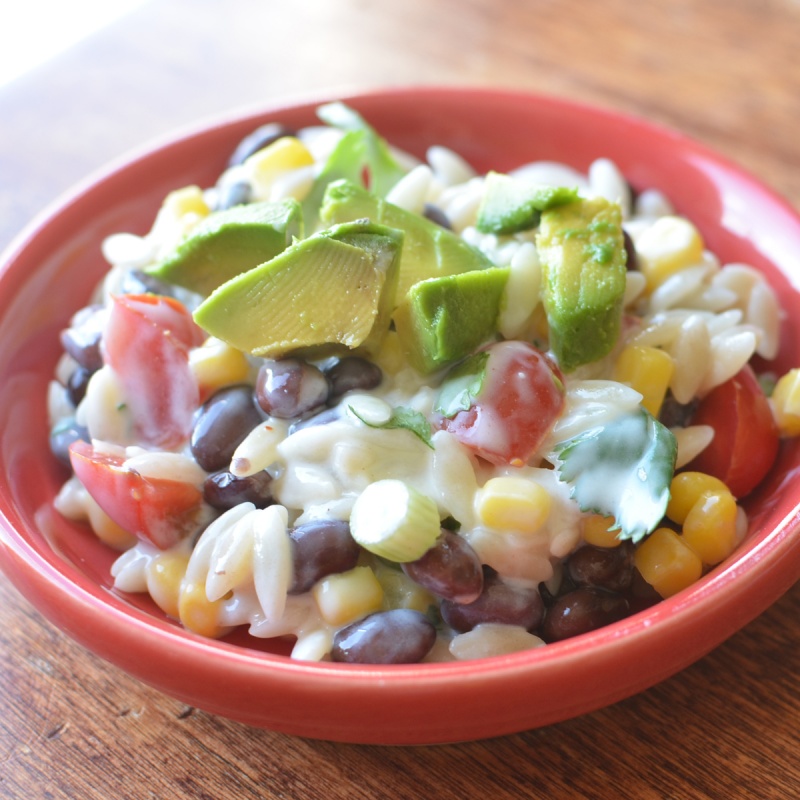 Avocado Orzo Salad with Spicy Buttermilk Dressing Super Healthy Kids